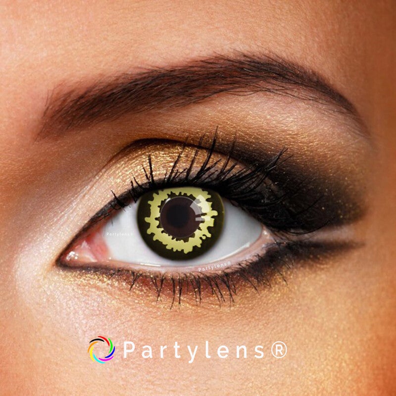 Black Demon  - kleurlenzen zwart geel Partylens®