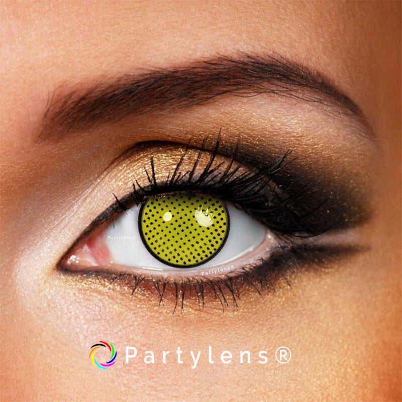 Mesh Yellow Manson - kleurlenzen geel Partylens®