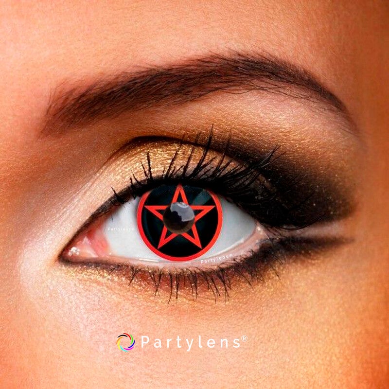 Sharingan Pentagram - kleurlenzen rood zwart Partylens®