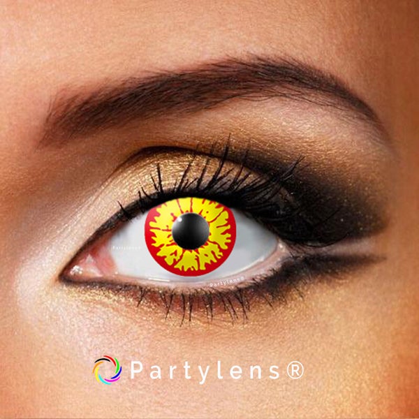Red Wolf - kleurlenzen rood geel Partylens®