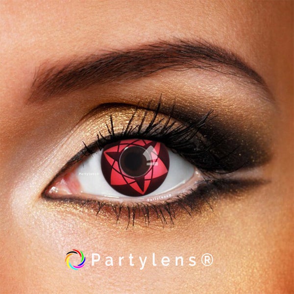 Sharingan Sasuke Star - kleurlenzen rood zwart Partylens®