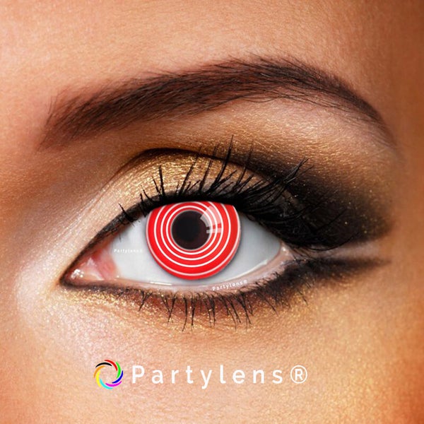 Spiraal Rood Wit - kleurlenzen Partylens®