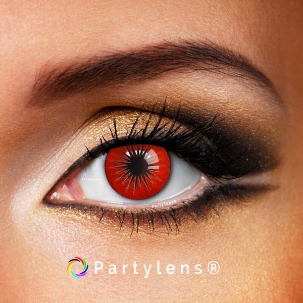 Red Star  - kleurlenzen rood Partylens®