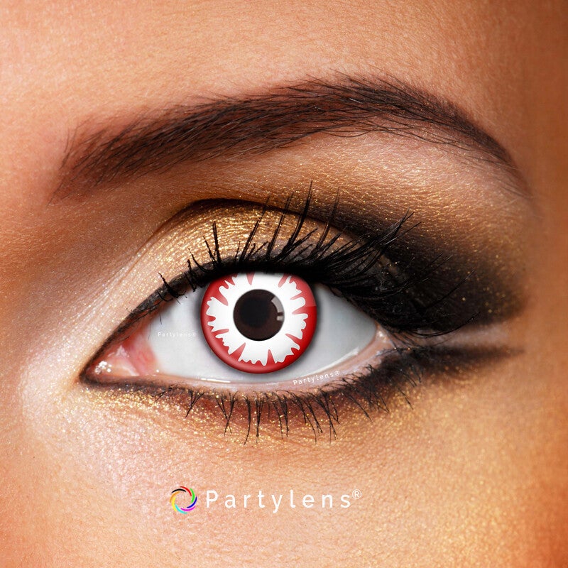 White Demon  - kleurlenzen wit rood Partylens®