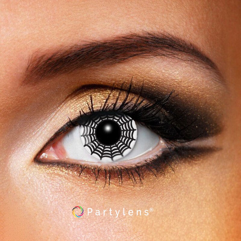 White Spider - kleurlenzen wit Partylens®