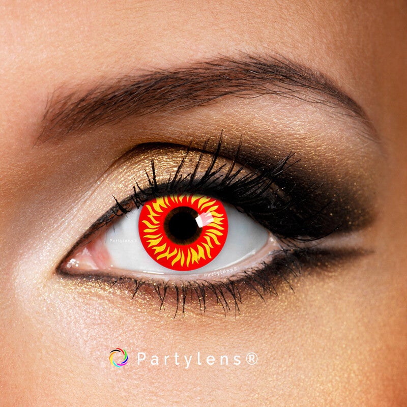 Wolf Eyes - kleurlenzen rood geel Partylens®