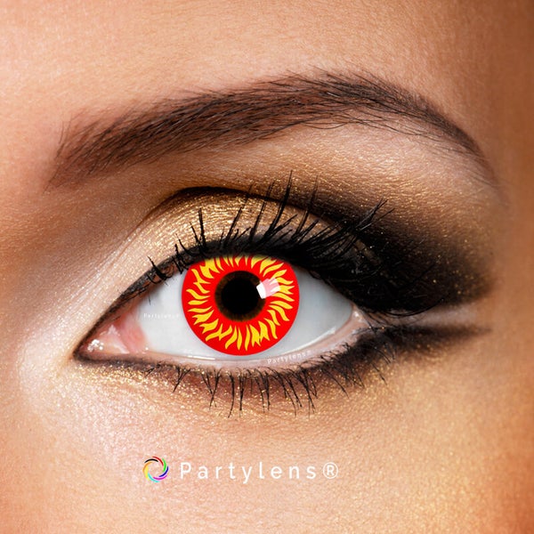 Wolf Eyes - kleurlenzen rood geel Partylens®