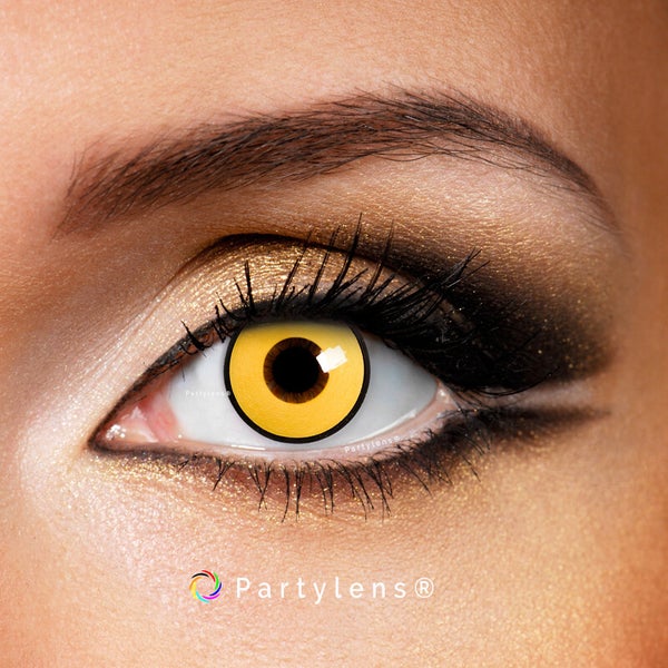 Yellow Manson - kleurlenzen geel zwart Partylens®