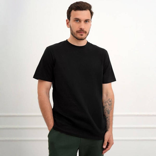 Mens Pure Cotton T-shirt Moisture-wicking With A Printed Short Sleeve