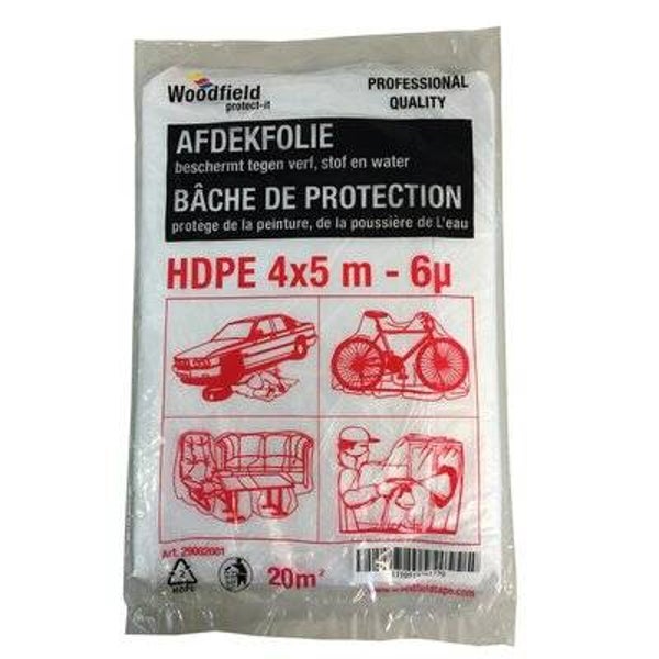 Plastic Afdekfolie 0,02 Dun - 4M X 5M ^