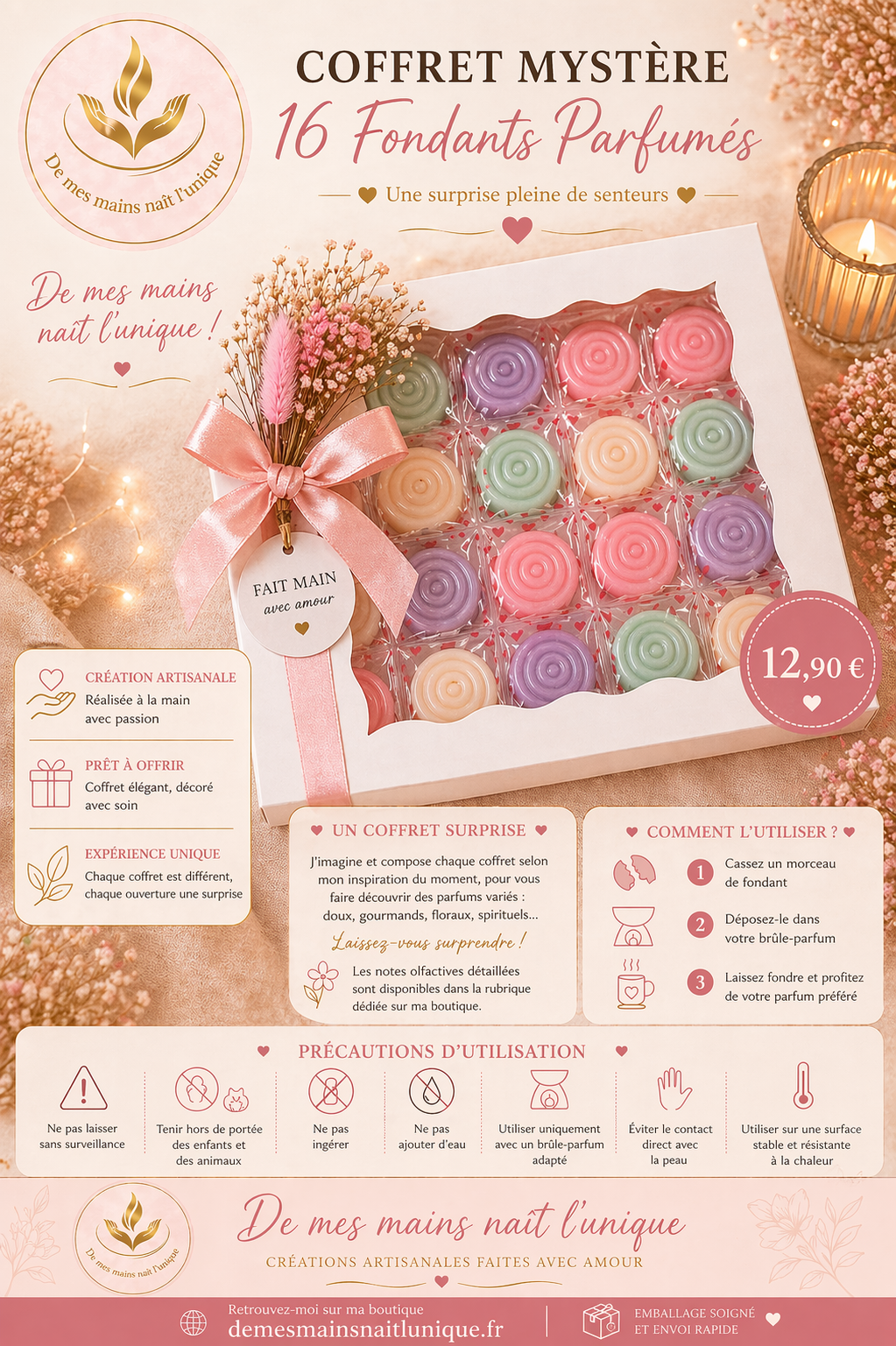 🌸 COFFRET MYSTÈRE – FONDANTS PARFUMÉS 🌸