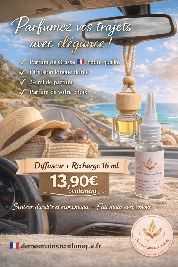 Diffuseur voiture et une recharge de 16 ml
