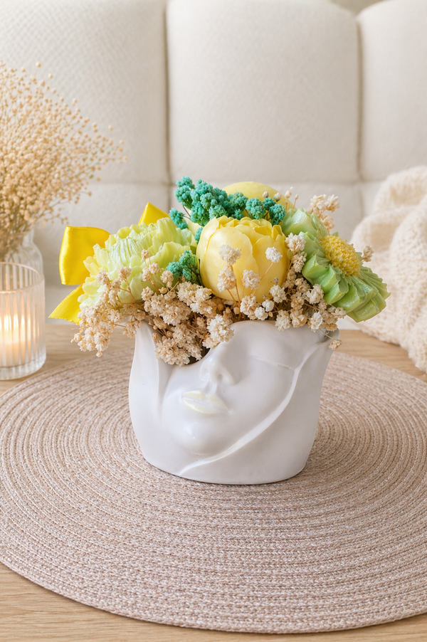 🌸 Composition Fleurs parfumées artisanales – Orchidée blanche