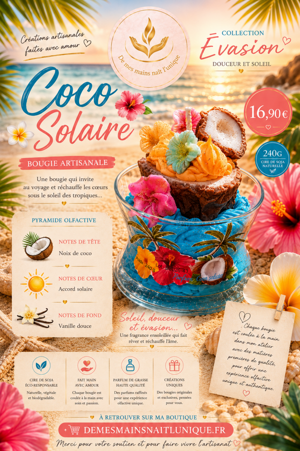 Bougie Coco solaire🥥🌞