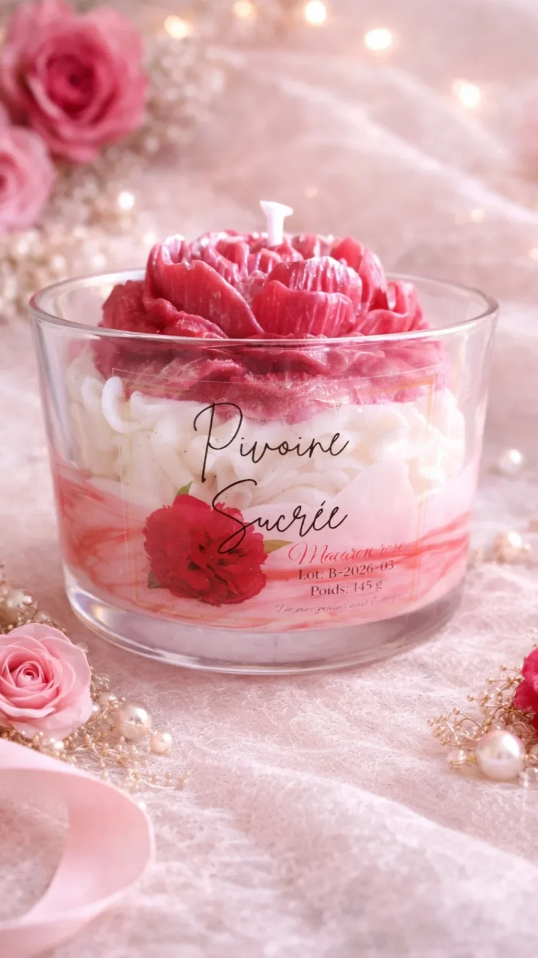 Bougie pivoine sucrée