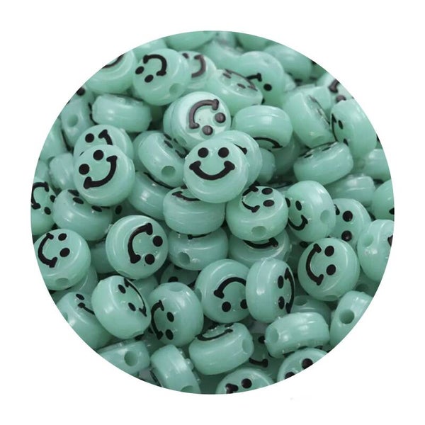 Acryl smileykralen sea blue! (5 stuks)