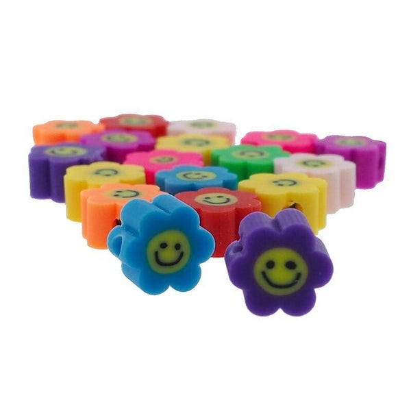 Bloem smiley kraal multicolor!