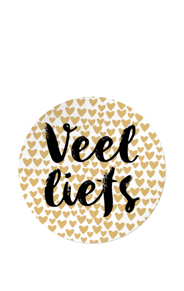 Veel liefs goud-wit sluitstickers - 5 stuks
