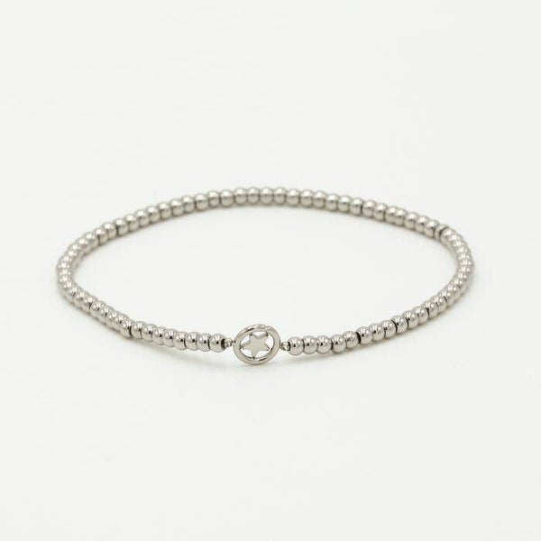 Beaded star bracelet - zilver