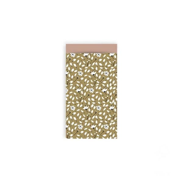 Flowers olive green zakje klein!