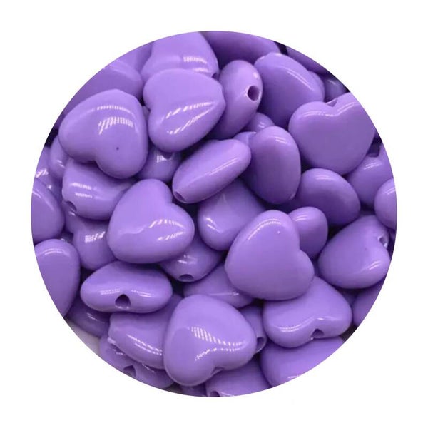 Acryl hartjeskraal paars! (1 stuk)