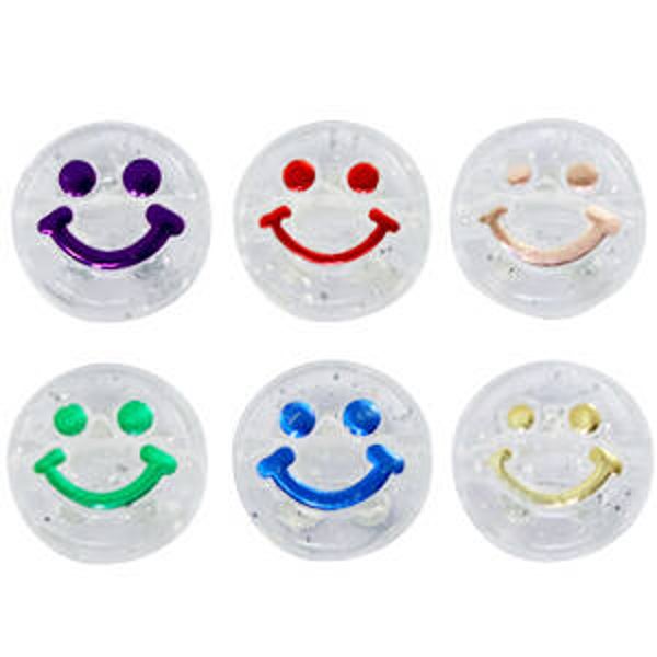 Smiley kraal multicolor! Per 5 stuks