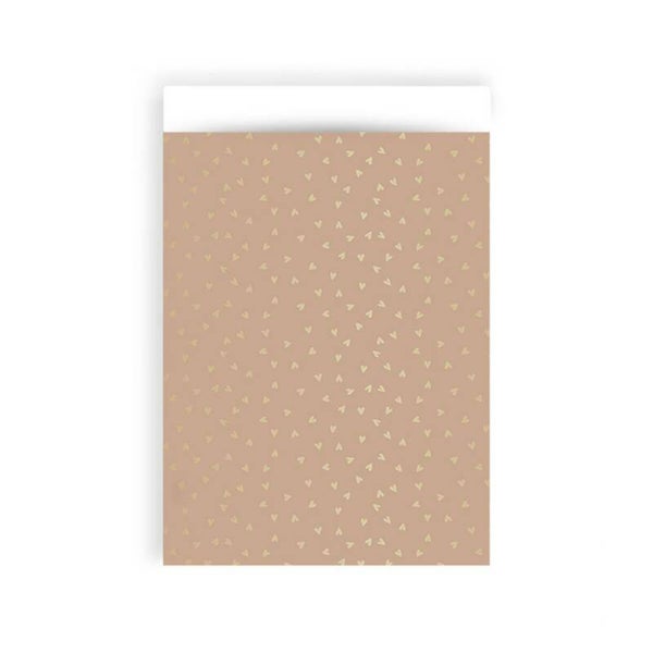 Hearts pink gold zakjes! (17 x 25)