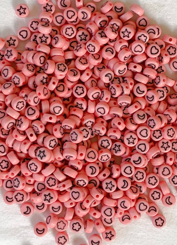 Figuurtjes kralen coral pink! (10 stuks)