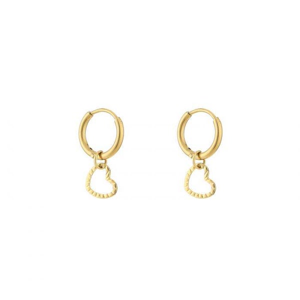 Open heart oorbellen - goud