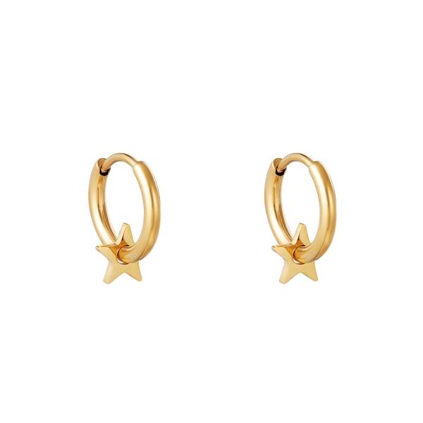 Lonely star earrings goud!