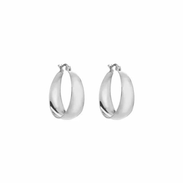 Flat hoops small - zilver