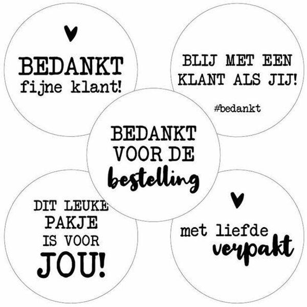 Sluitstickers met tekst mix! Per 5 stuks