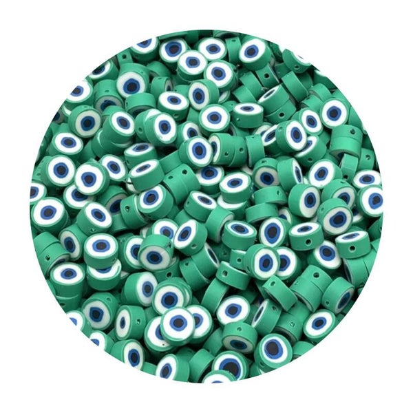 Polymeer oogkraal donker groen! (1 stuk)