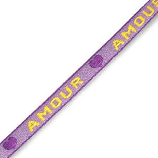 Amour lint purple yellow - 1 meter