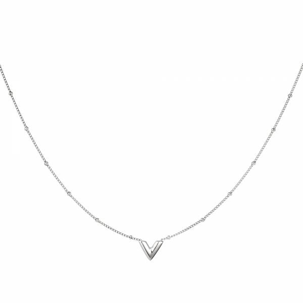 V ketting - zilver