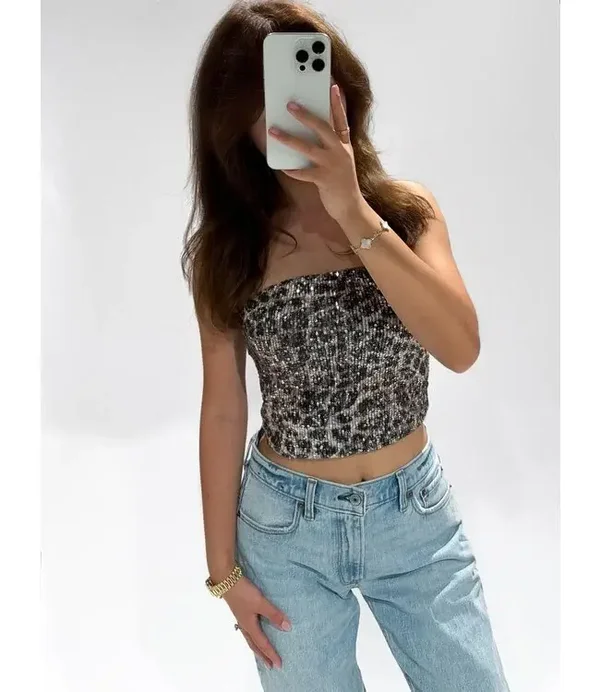Giselle tube top ★ leopard