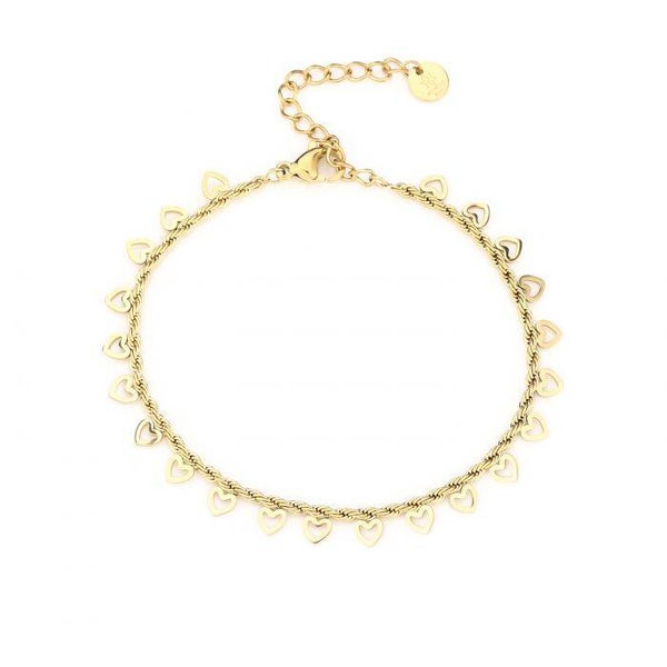 Open hart armband - goud
