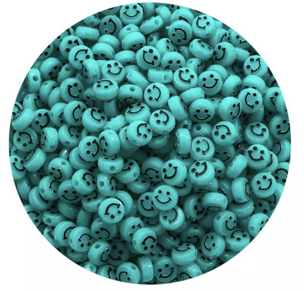 Acryl smileykralen peacock green - 5 stuks