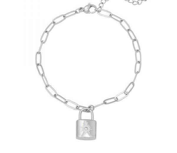 Lock bracelet zilver!
