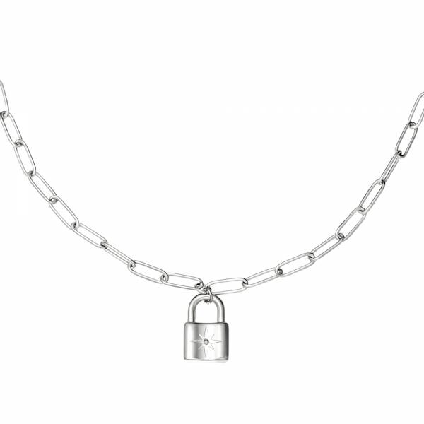 Cute lock necklace zilver!