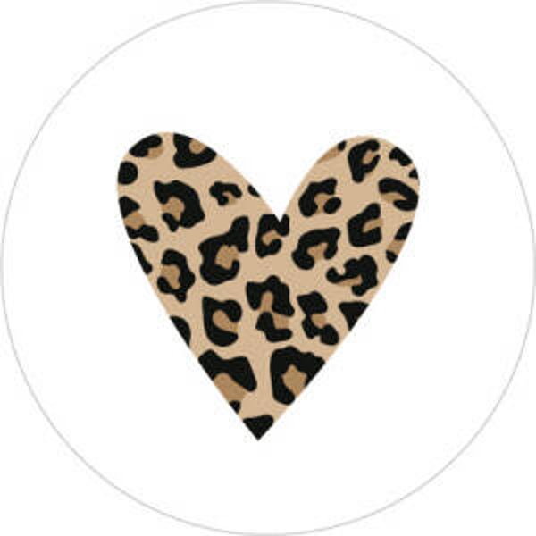 Heart leopard sluitstickers! Per 5 stuks