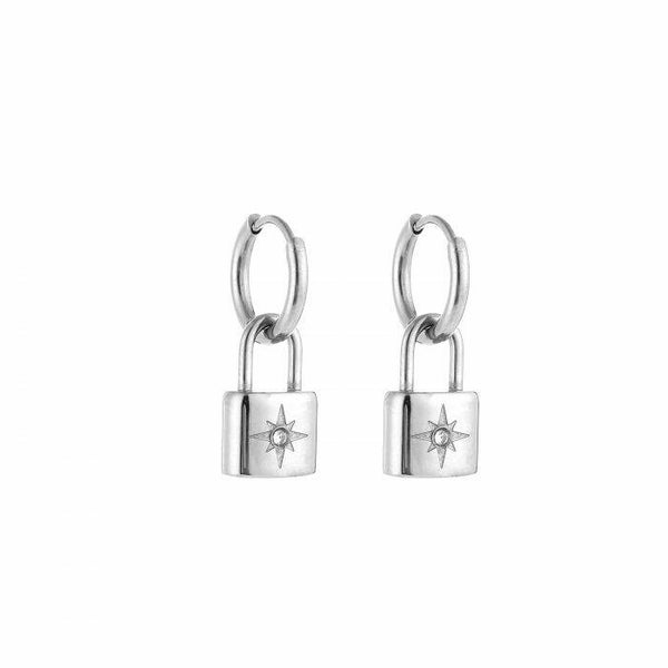 Lock earrings - zilver