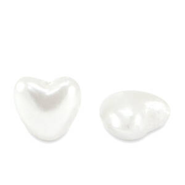 Zoetwaterparels heart white - 1 stuk
