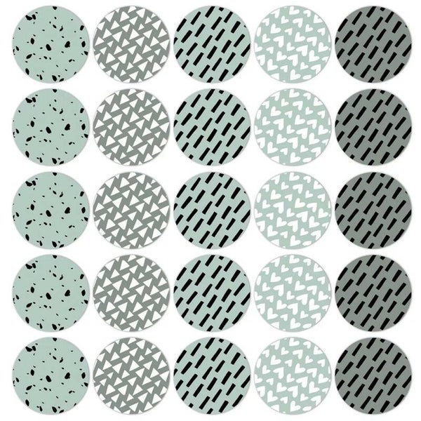 Blauwe patroontjes sluitstickers! (Per 5 stuks)