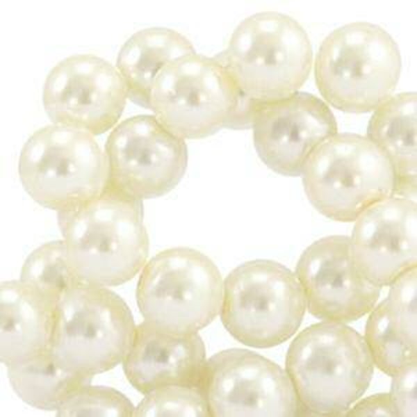 4MM glas parels off white! (10 stuks)