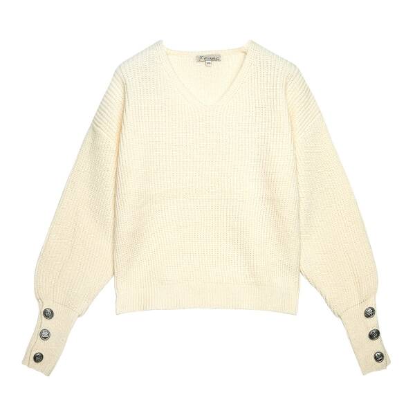 Trui met knoopjes - off white