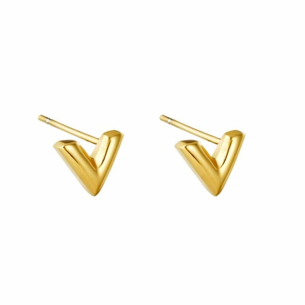 V earrings goud!
