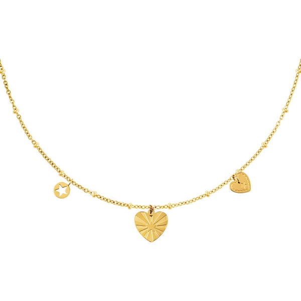 Hearts necklace - goud