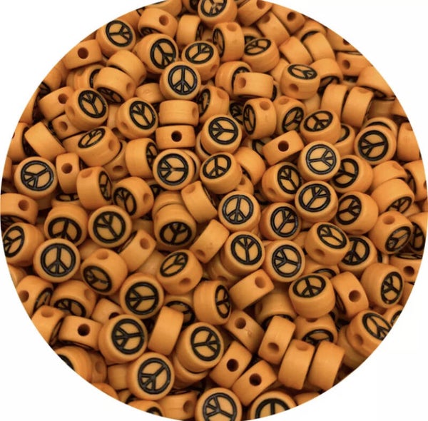 Peace kralen orange! (10 stuks)