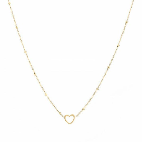 Open heart necklace goud!
